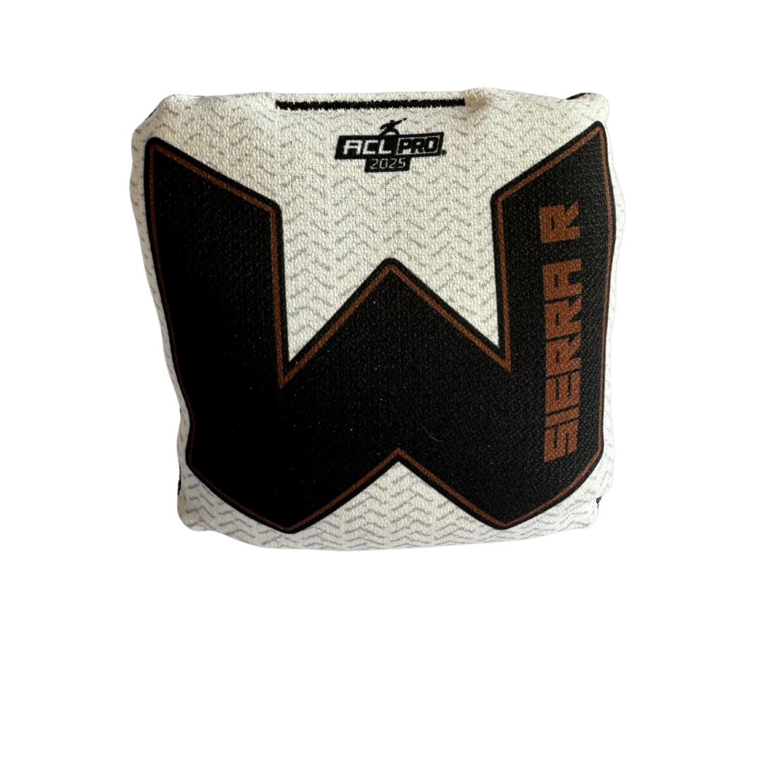 WTF - Sierra - ACL Pro Bags - 2025 Cornhole Bags Wicked Wood Games R-Brown-White