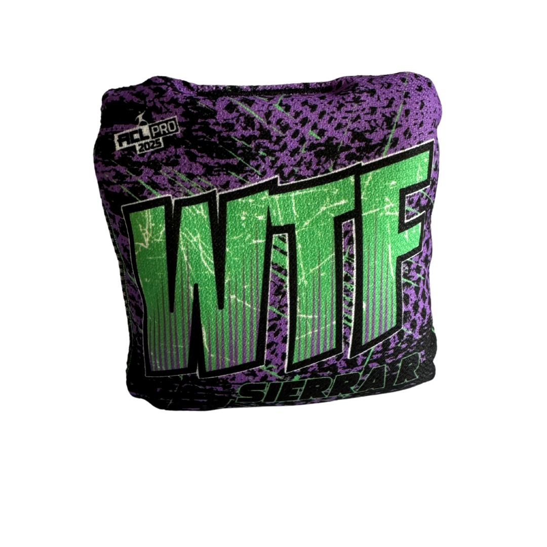 WTF - Sierra - ACL Pro Bags - 2025 Cornhole Bags Wicked Wood Games R-Purple-Green