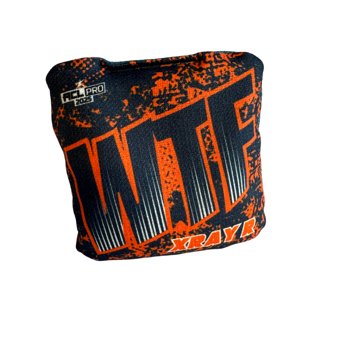 WTF - XRAY - ACL Pro Bags - 2025 Cornhole Bags Wicked Wood Games Orange-Black-R
