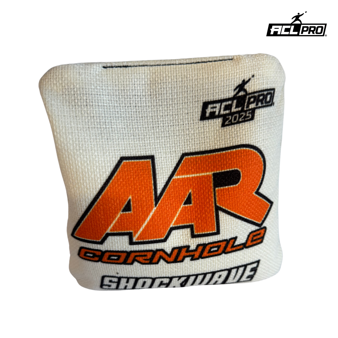 AAR Shockwave 2025 - 1x4 Cornhole Bags - ACL Pro Cornhole Bags AAR Orange/White
