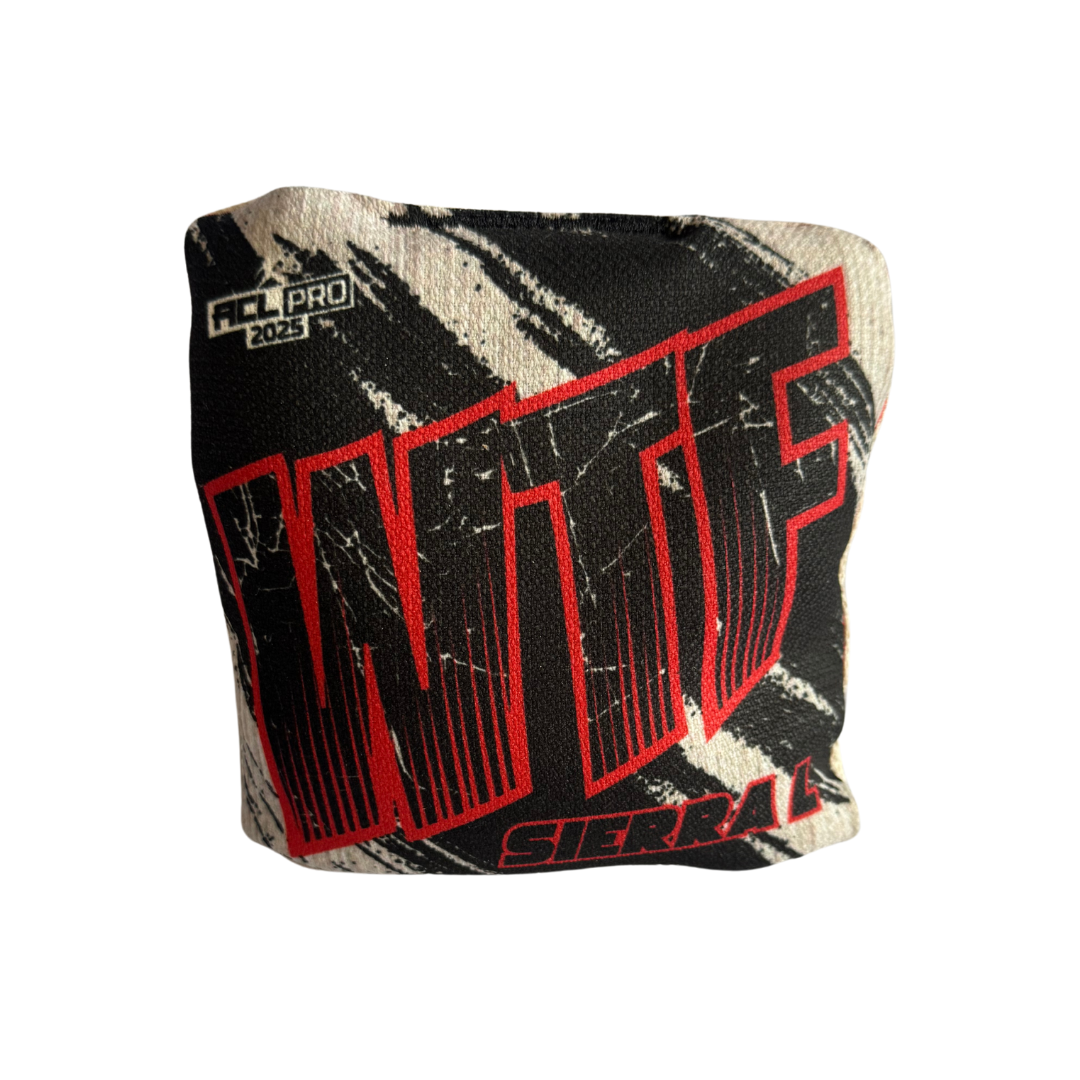 WTF - Sierra - ACL Pro Bags - 2025 Cornhole Bags Wicked Wood Games L-Red-Grey-Black