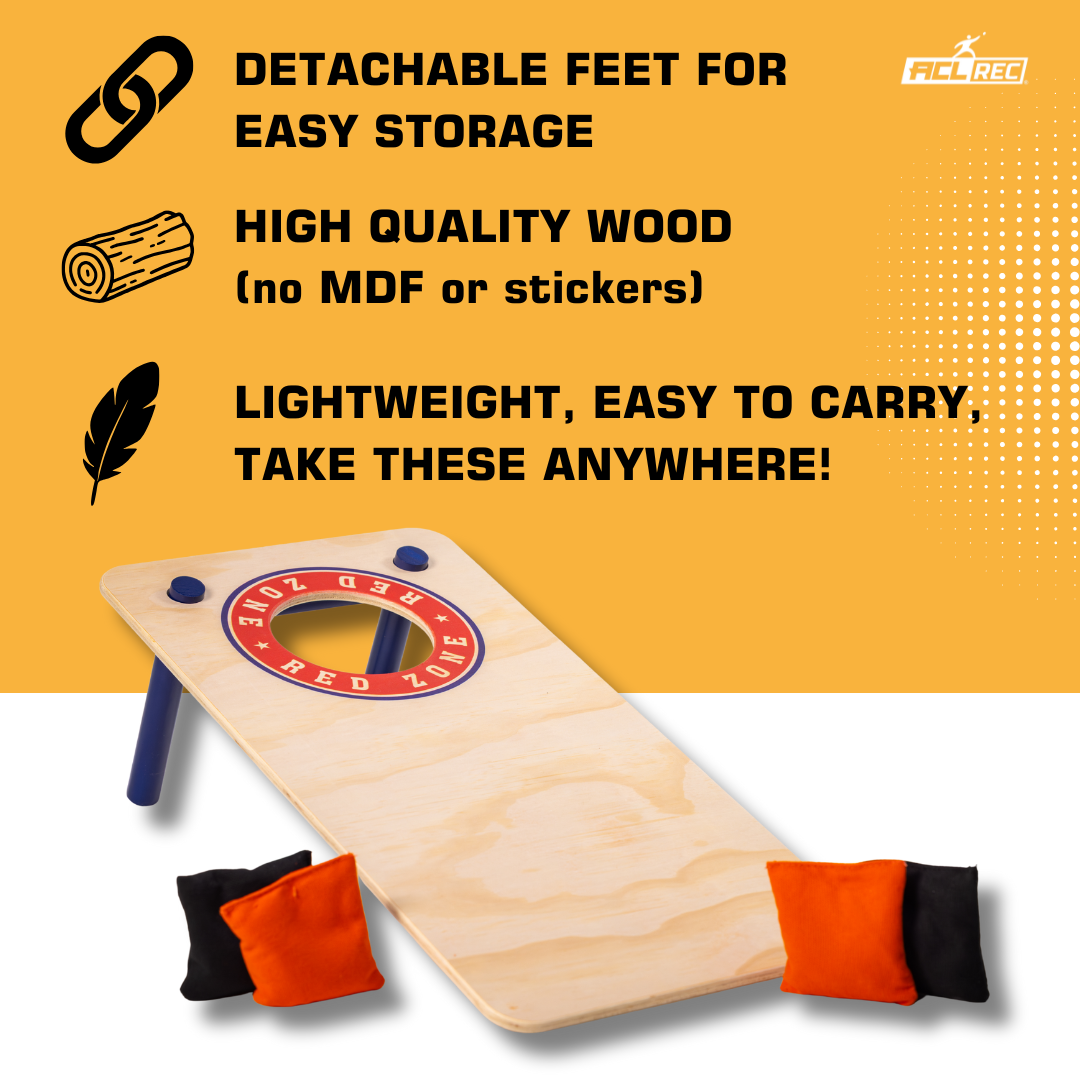 Cornhole Mini Set - Red Zone Style (60x30cm)