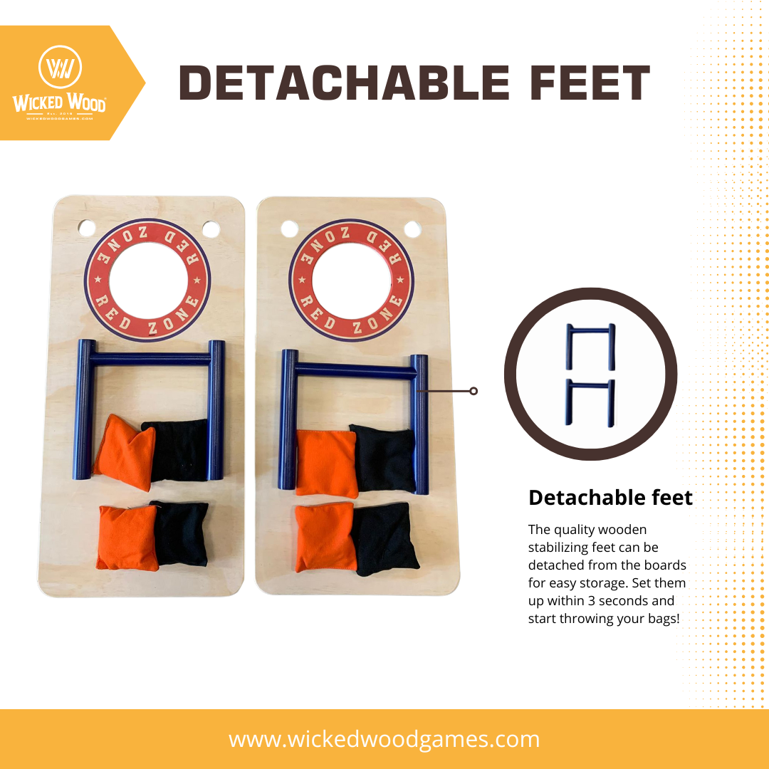 Cornhole Mini Set - Red Zone Style (60x30cm)