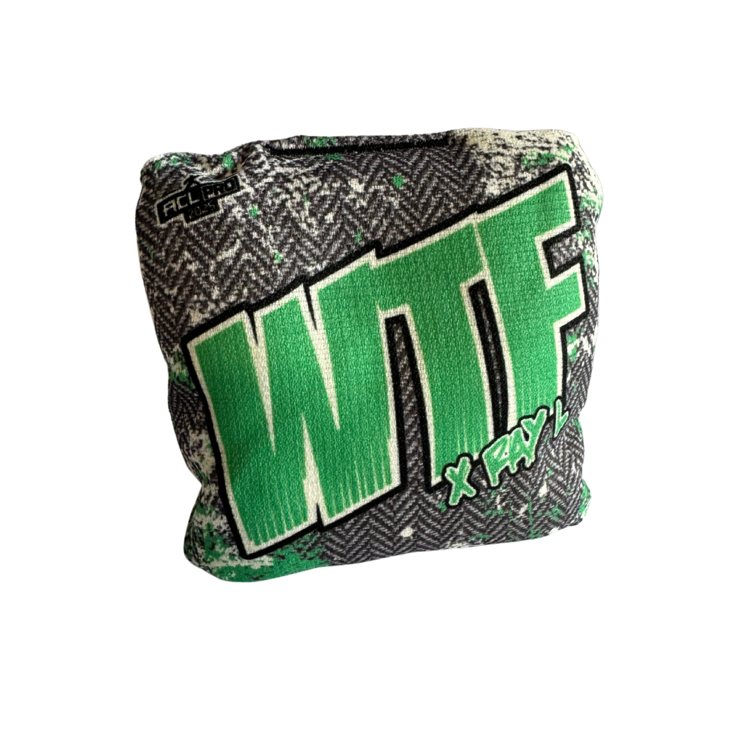 WTF - XRAY - ACL Pro Bags - 2025 Cornhole Bags Wicked Wood Games Green-Grey-L