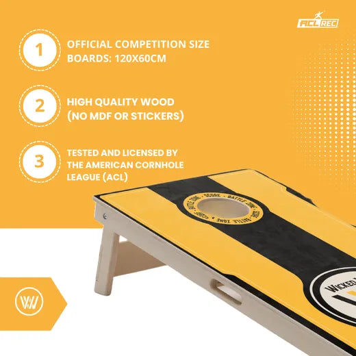 BATTLE ZONE - Cornhole Set - 2 board / 2x4 zakjes Cornhole sets Wicked Wood Games